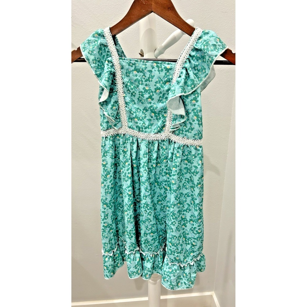 Marie Nicole Clothing Girls Floral Dress 3 XL Spring Summer Bright Lace Ruffle